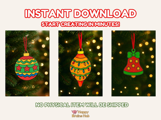 Printable Christmas Baubles to Color – Kids Craft