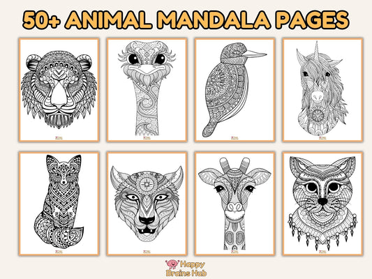 Animal Mandala Coloring Pages - For Kids & Adults