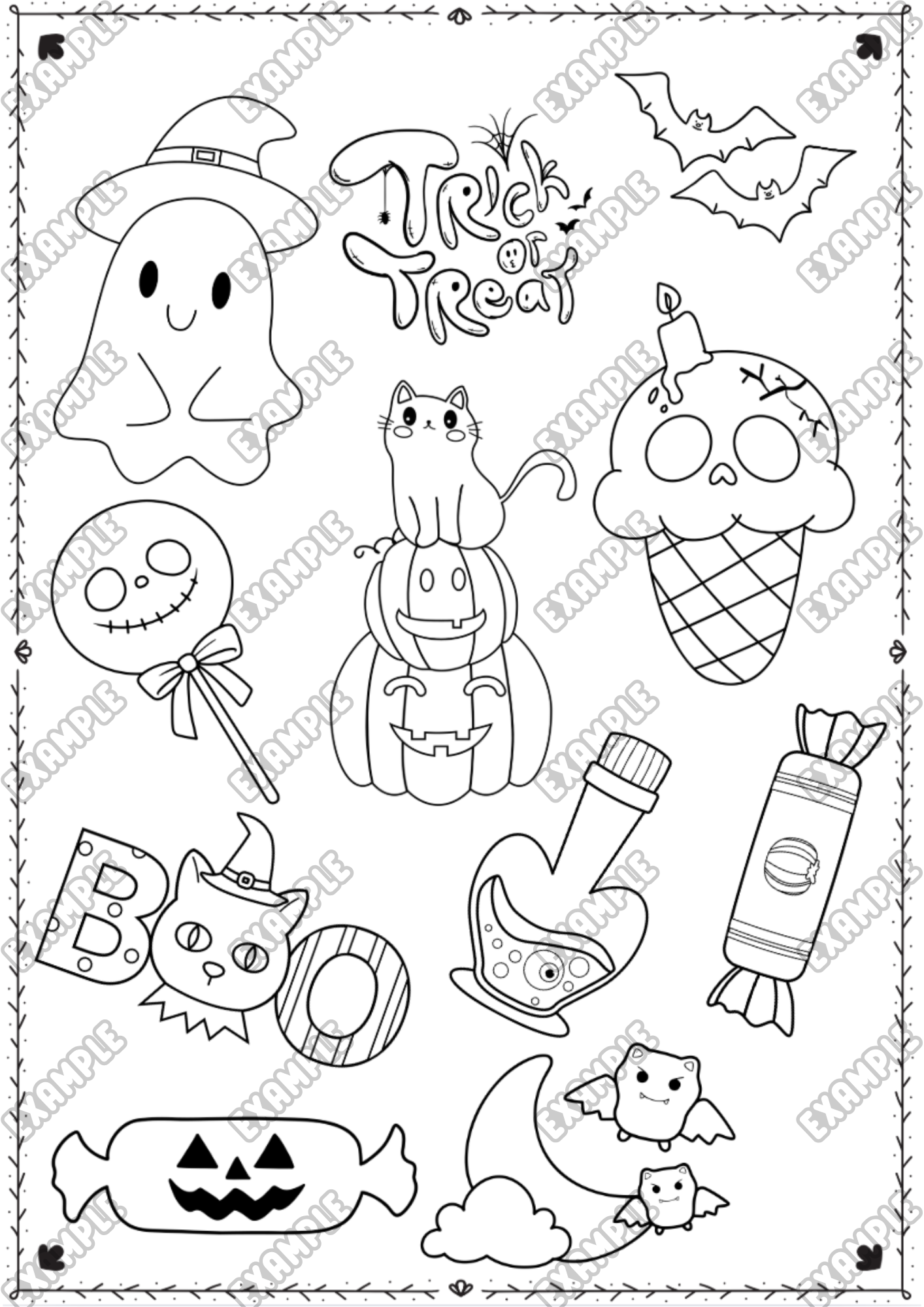 Spooky Cutie Halloween Coloring Book - HappyBrains Hub