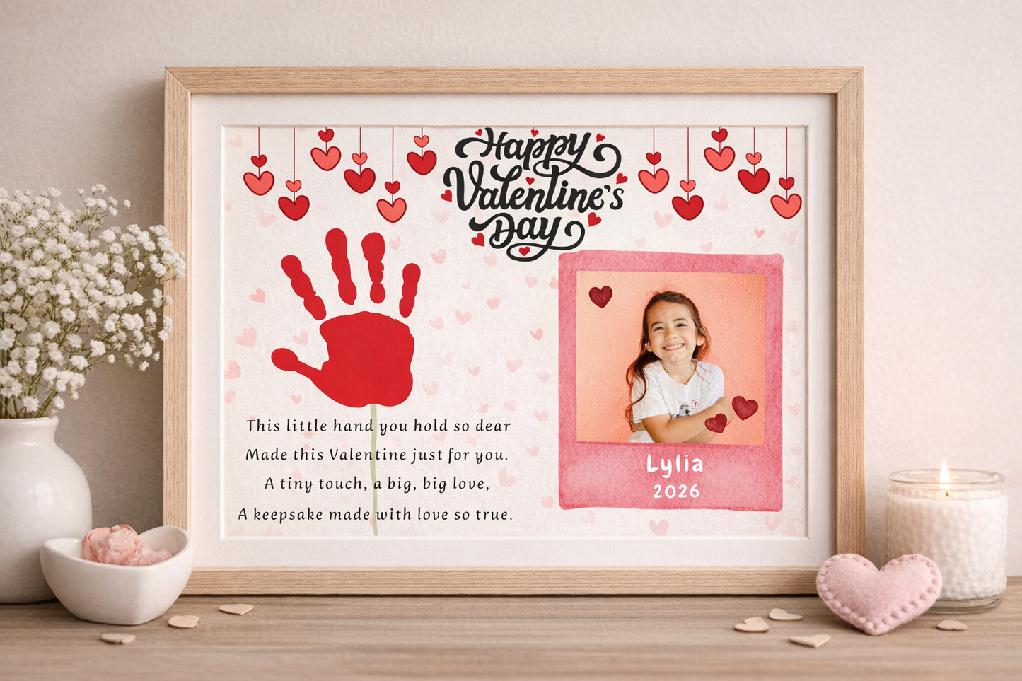 Valentine's Day Handprint Card Printable | Kids Keepsake