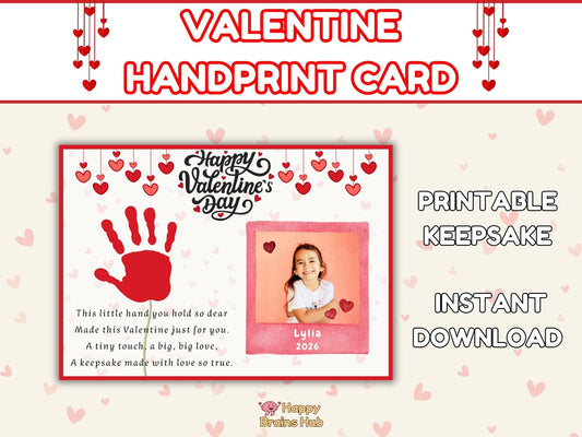Valentine's Day Handprint Card Printable | Kids Keepsake