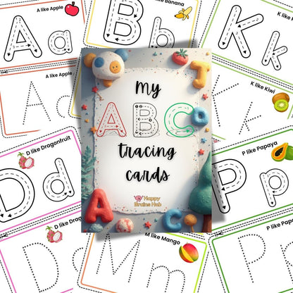Alphabet Tracing Cards for Kids – Tracing, Coloring & Cutting Activity | ABC Flashcards