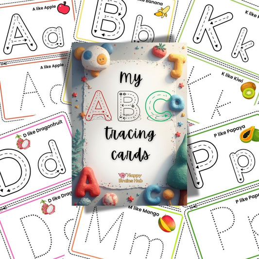 Alphabet Tracing Cards for Kids – Tracing, Coloring & Cutting Activity | ABC Flashcards