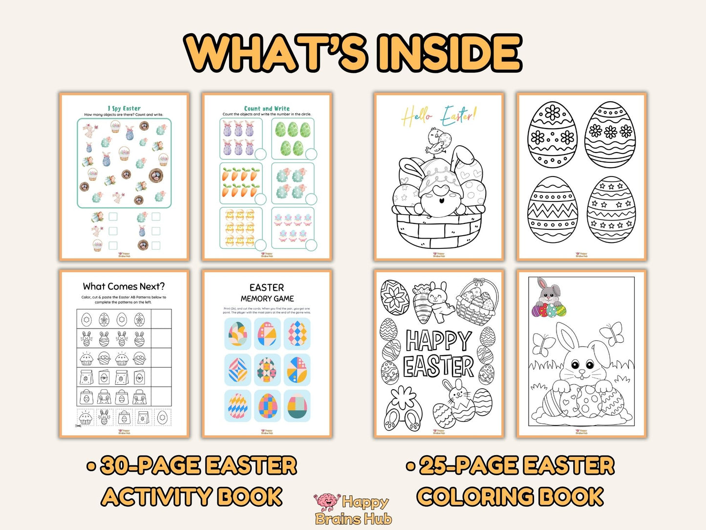 Easter Activity & Coloring Bundle | Pre-K - Kindergarten | 55 Printable Pages