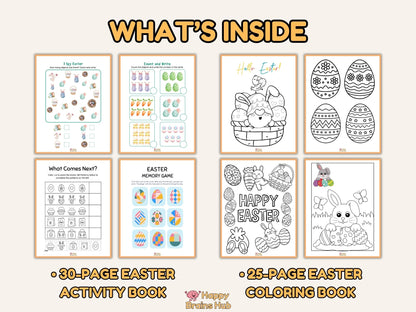 Easter Activity & Coloring Bundle | Pre-K - Kindergarten | 55 Printable Pages