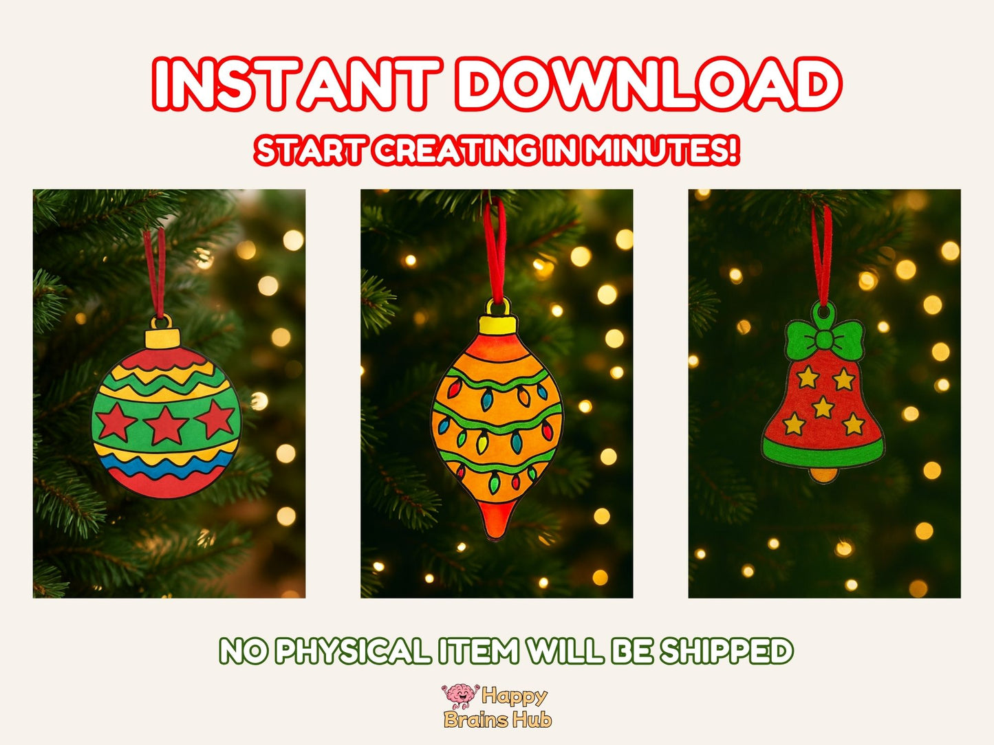 Printable Christmas Baubles to Color – Kids Craft