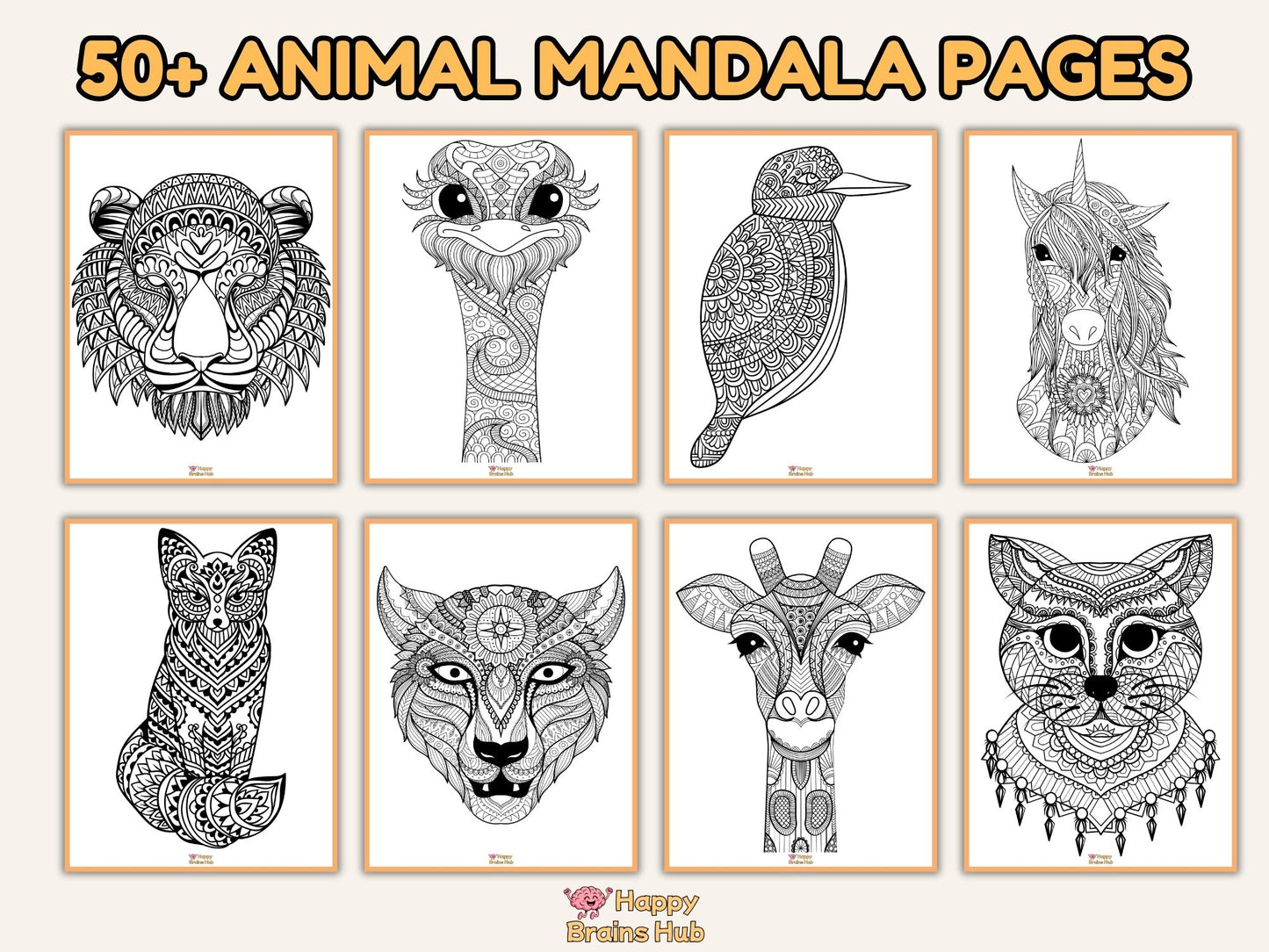 Animal Mandala Coloring Pages - For Kids & Adults