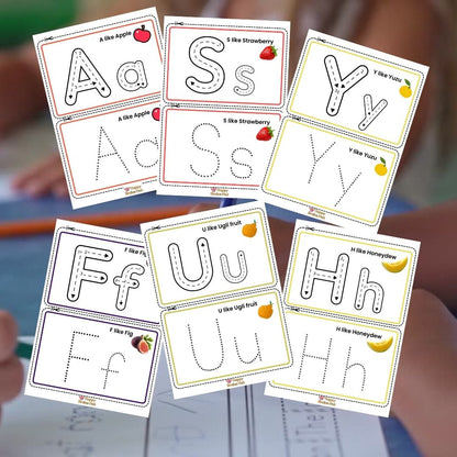 Alphabet Tracing Cards for Kids – Tracing, Coloring & Cutting Activity | ABC Flashcards