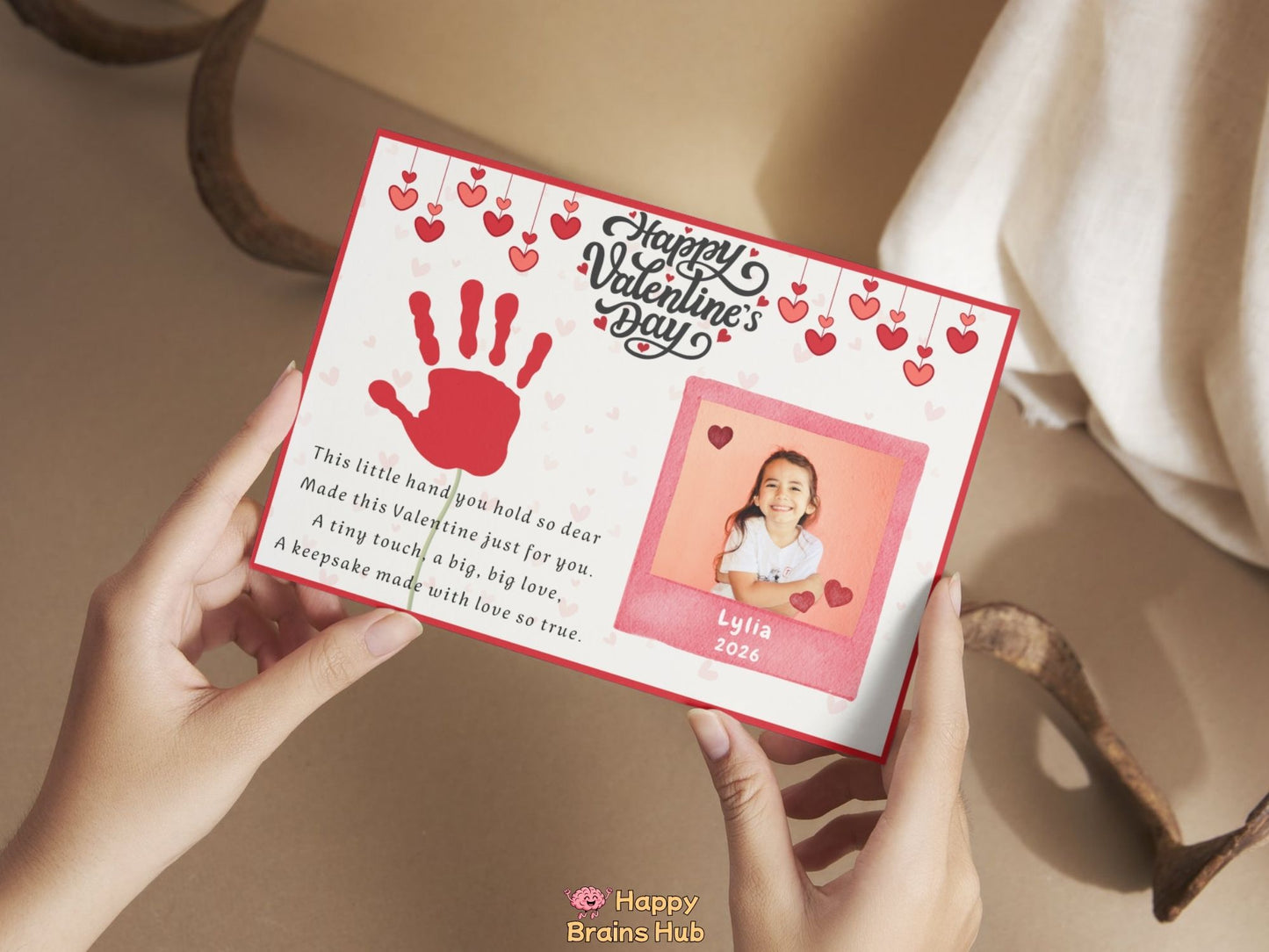 Valentine's Day Handprint Card Printable | Kids Keepsake