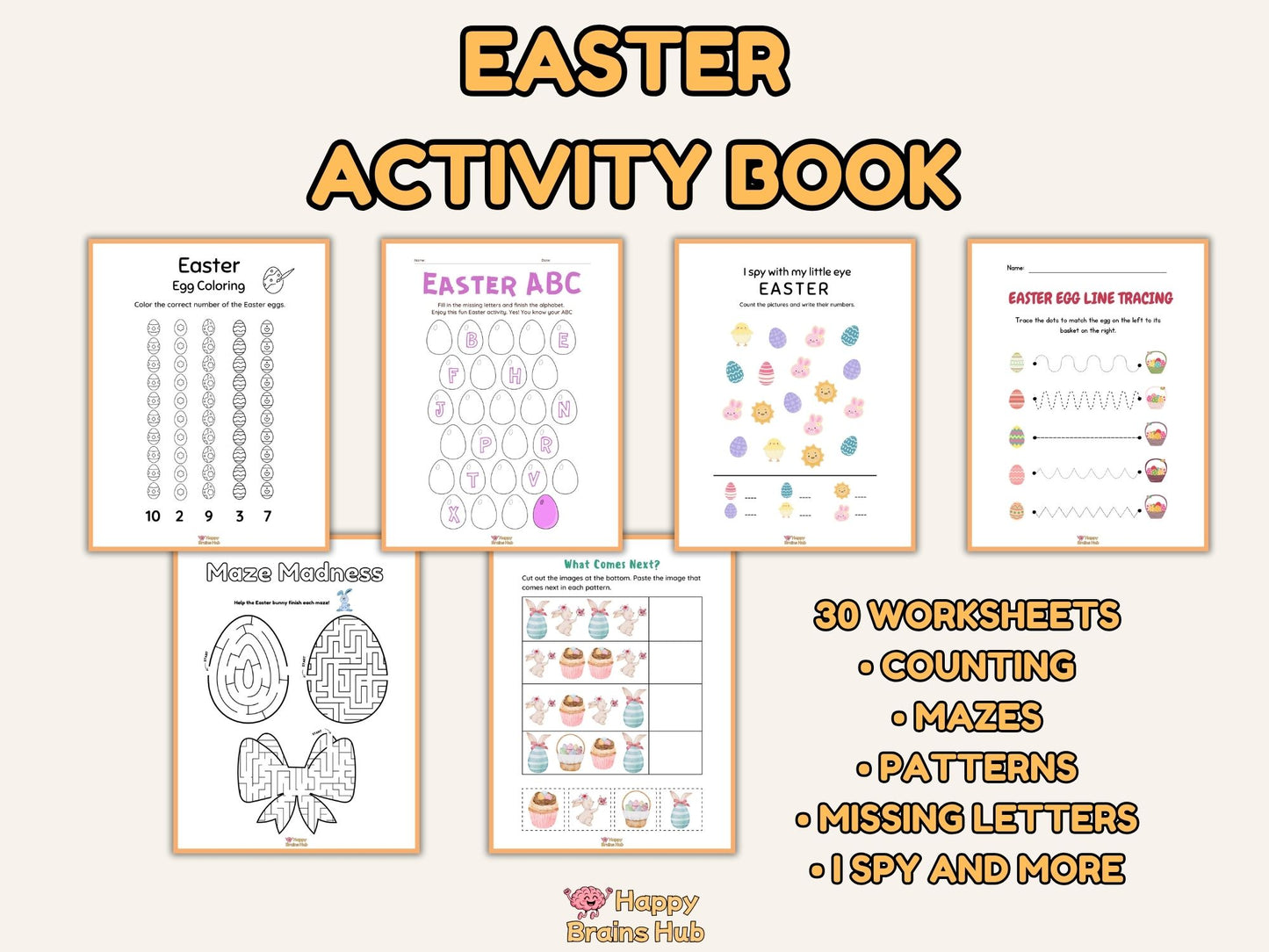 Easter Activity & Coloring Bundle | Pre-K - Kindergarten | 55 Printable Pages