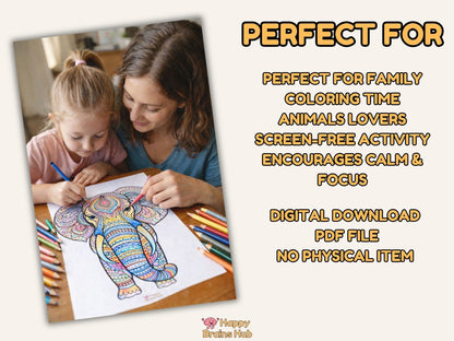 Animal Mandala Coloring Pages - For Kids & Adults