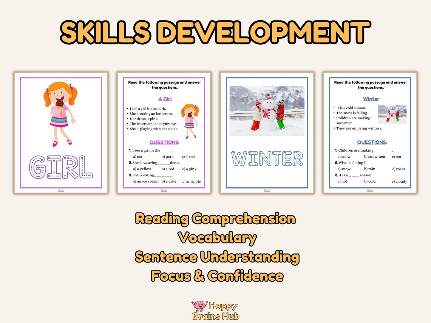 Reading Comprehension Worksheets - Kindergarten Printable (Ages 5-7)