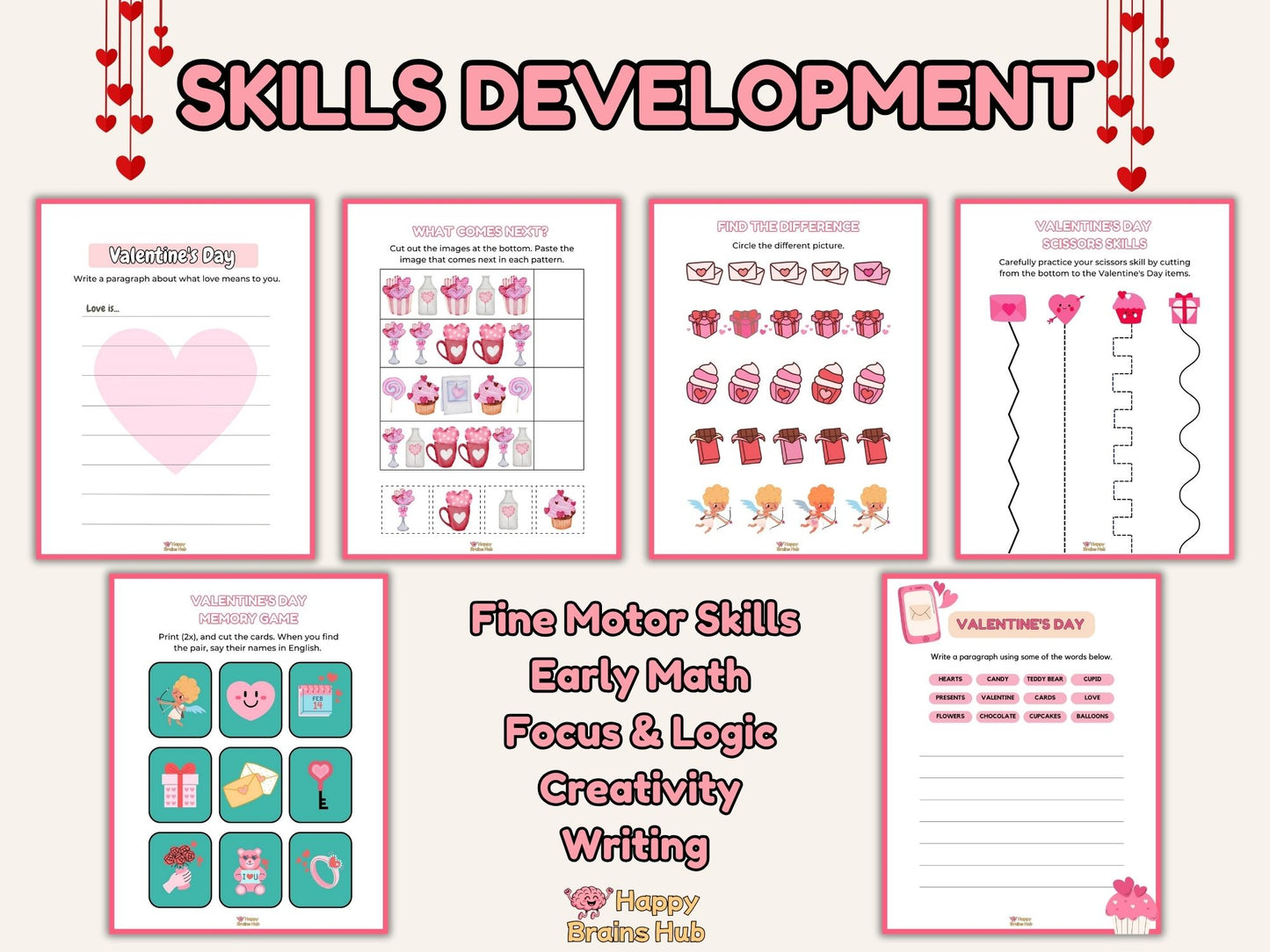 Valentine’s Day Activity Book for Kids | 50 Printable PDF Pages