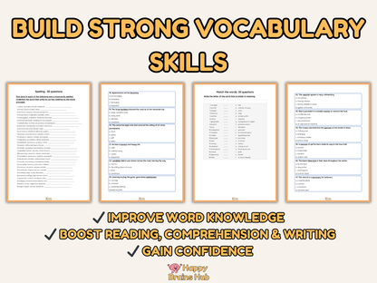 6th Grade Vocabulary Worksheets - 150 Questions - Printable ELA Practice with Answer Key