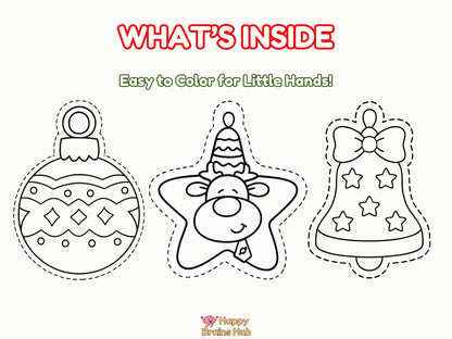 Printable Christmas Baubles to Color – Kids Craft