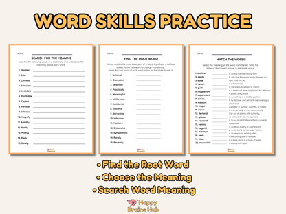 Vocabulary Worksheets - Grade 4