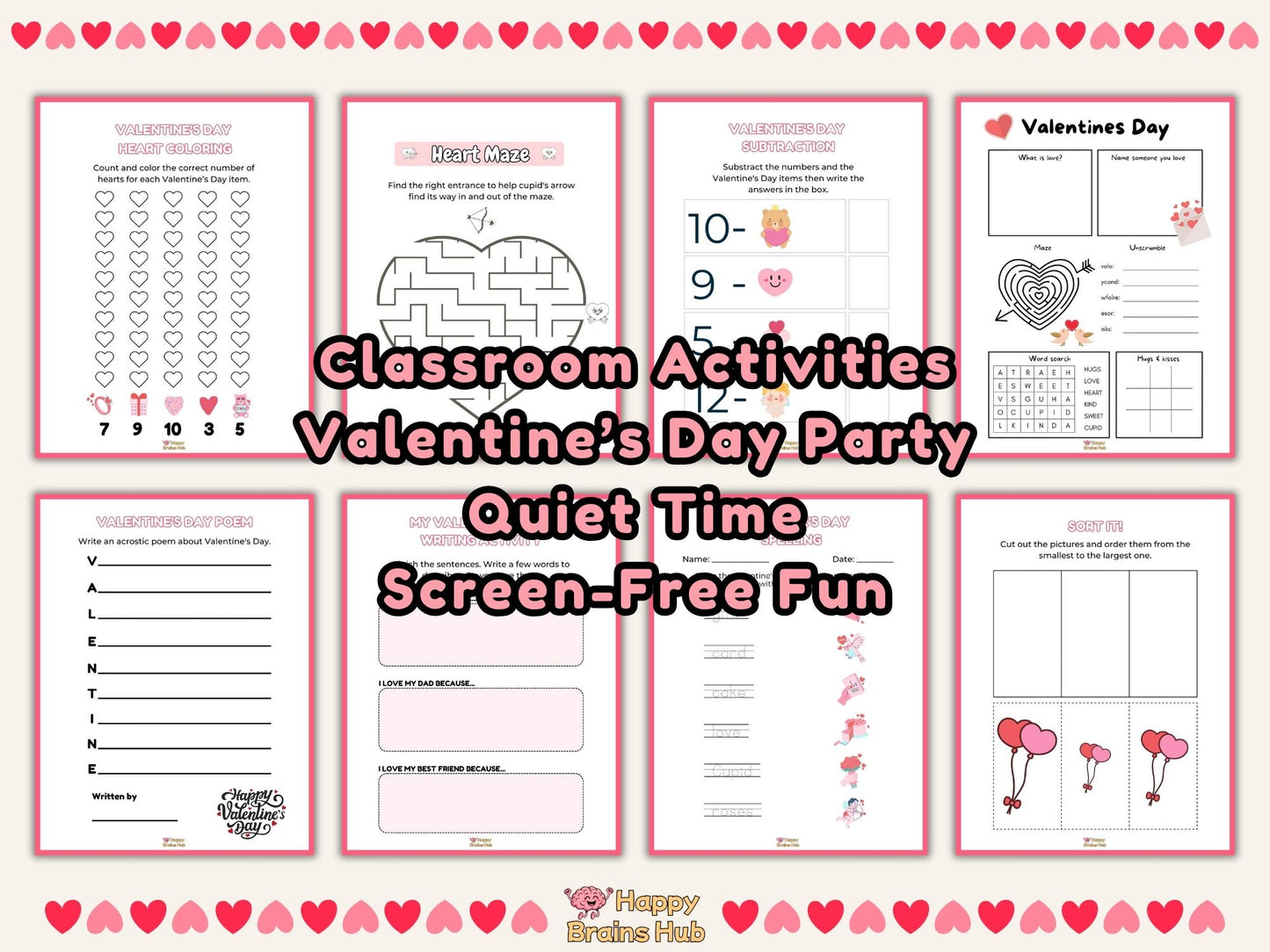 Valentine’s Day Activity Book for Kids | 50 Printable PDF Pages