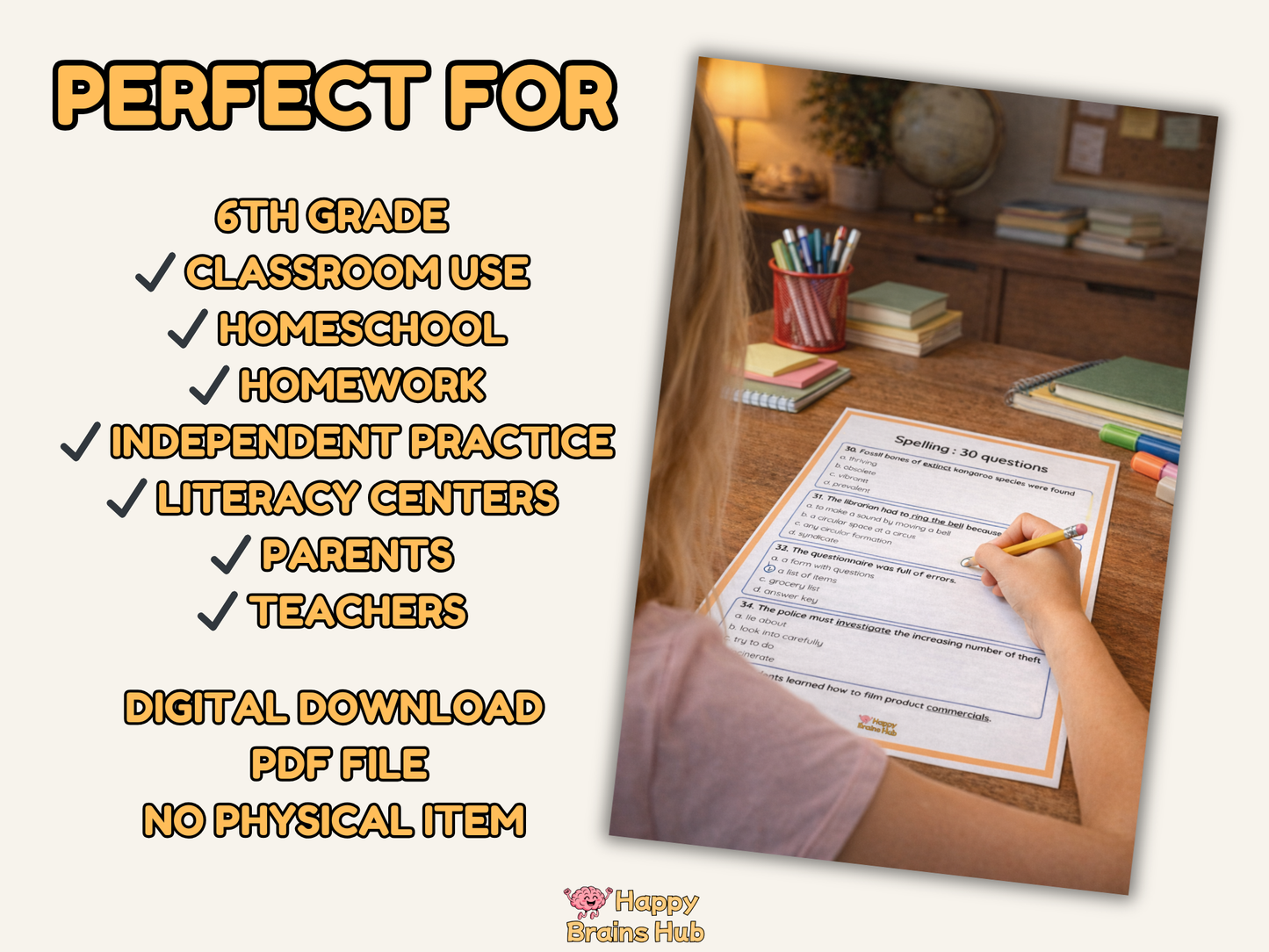 6th Grade Vocabulary Worksheets - 150 Questions - Printable ELA Practice with Answer Key