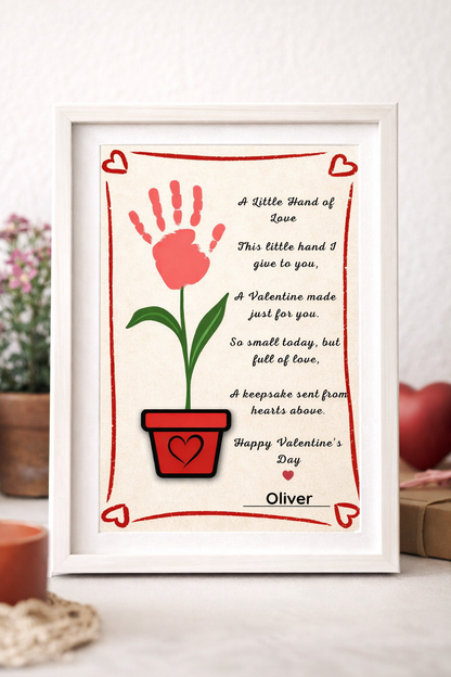 Valentine Handprint Poem - Printable Flower Keepsake - INSTANT DOWNLOAD