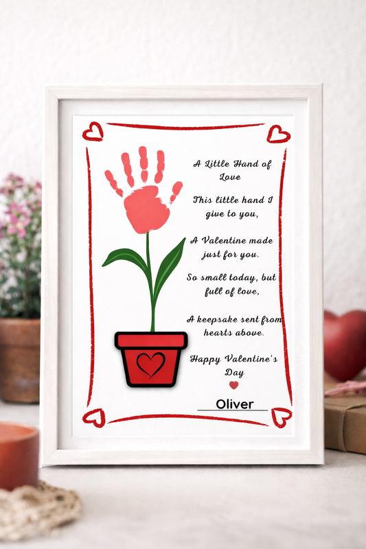 Valentine Handprint Poem - Printable Flower Keepsake - INSTANT DOWNLOAD