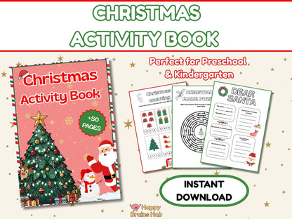 Christmas Activity Book for Kids – Printable Holiday Worksheets (50+ Pages) - INSTANT DOWNLOAD