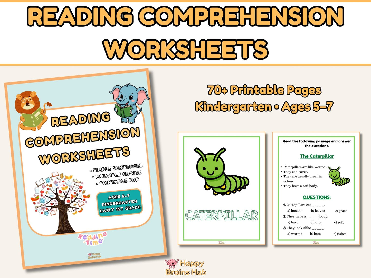 Reading Comprehension Worksheets - Kindergarten Printable (Ages 5-7)