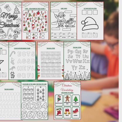 Kids Christmas Activity Bundle | Preschool Worksheets | Fun & Educational Printable Pages for Toddlers